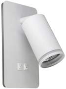 LED Nástenné bodové svietidlo PARIS 1xGU10/10W/230V + LED/6W/230V biela