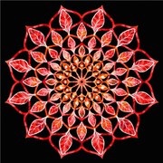 AMADEA Drevená dekorácia mandala červená 20 cm