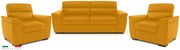 Kožená sedacia súprava ROSSO II 3+1+1, žltá (giallo 320)