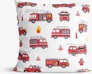 Goldea detská bavlnená obliečka na vankúš - hasičské autá 30 x 50 cm