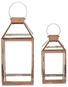 Súprava kovových lampášov Thin, 2 ks, zlatá