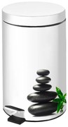 BISK Erga Niagara, odpadkový kôš 3l s pedálom, biela-vzor Zen, ERG-05950