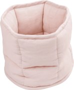 Ľanový prešívaný košík púdrovo ružová o 20 cm