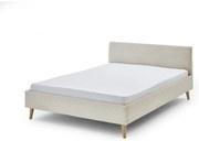 Béžová čalúnená dvojlôžková posteľ bez roštu 140x200 cm Wicki – Meise Möbel