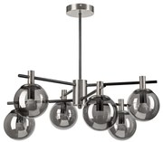 Luster na tyči LILOU 6xE14/5W/230V matný chróm/dymová