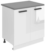 Kuchynská skrinka Belini Premium Full Version spodná 80 cm biely lesk s pracovnou doskou