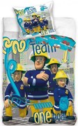 Bavlnené posteľné obliečky Požiarnik Sam - motív Team - 100% bavlna - 70 x 90 cm + 140 x 200 cm
