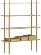 Modulárny policový systém v dekore duba v prírodnej farbe 110x148 cm Stories – UMAGE