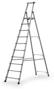 Jednostranné hliníkové schodíky PROFI s poličkou, 1x10 stupňov, výška 2,44 m