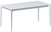 Rokovací kancelársky stôl PRIMO ACTION, 160x80 cm, sivostrieborná podnož, biela