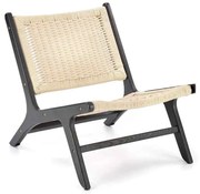 Záhradné kreslo Foden, ratan / čierna