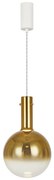 Závesné svietidlo Toronto, 1x zlaté/biele sklenené tienidlo, w