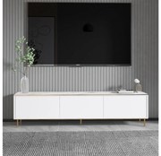 TV stolík/skrinka Mamene 2 (biela + mramor + zlatá) . Akcia -24%. Vlastná spoľahlivá doprava až k Vám domov. 1095395