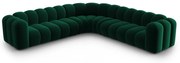 Zelená zamatová modulárna rohová pohovka Lupine – Micadoni