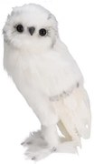 Biela zimná sovička 34 cm