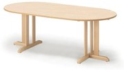 Stôl KUPOL, oválny, 2000x720 mm, linoleum - béžová, breza