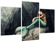 Obraz - Morská panna na skale (90x60 cm)