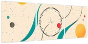 Obraz - Minimalistická farebná ilustrácia (s hodinami) (90x30 cm)