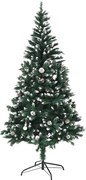 Vianočný stromček so šiškami, posnežený, 180 cm, CHRISTMAS TYP 4
