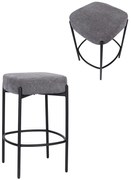 Štvorcová barová stolička s opierkou na nohy Dolly, sivá