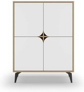 Skrinka v dekore duba v bielo-prírodnej farbe 90x120 cm Nola – Marckeric