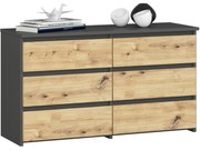 Komoda CL6 100 cm grafitově šedá/dub artisan