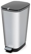 Pedálový plastový odpadkový kôš v striebornej farbe 45 l Chic Bin – KIS