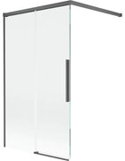 Mexen Rox, 2-krídlová posuvná vaňová zástena 100 x 150 cm, 8mm číre sklo, brúsený grafit profil, 8C9-100-003-66-00