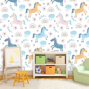 Sablio Tapeta Duhoví Jednorožce - 125x75 cm
