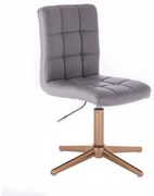 LuxuryForm DESIGN Stolička TOLEDO na zlatom kríži - šedá