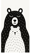 Čierno-biely prateľný detský koberec 100x160 cm Bear Family v2 – Vitaus