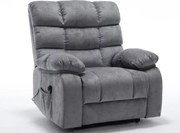 Kreslo s elektrickým polohovaním Oscar Giant, šedá látka%