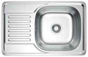 Erga HD, 1-komorový oceľový drez 660x420x160 mm, dekor hladký brúsený satén, ERG-MLS-HD6642