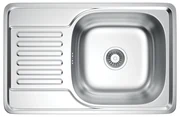Erga HD, 1-komorový oceľový drez 660x420x160 mm, dekor hladký brúsený satén, ERG-MLS-HD6642