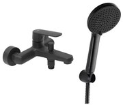 Vaňová batéria SAT Feel s vaňovým setom 150 mm čierna matná SATBSFEEL222CSET1