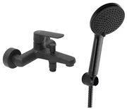 Vaňová batéria SAT Feel s vaňovým setom 150 mm čierna matná SATBSFEEL222CSET1