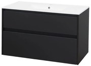 Mereo Mereo, Opto, kúpeľňová skrinka s keramickým umývadlom 101 cm, biela, dub, biela/dub, čierna, MER-CN942