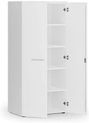 Kancelárska policová skriňa PRIMO WHITE s dverami, 800 x 500 x 1781 mm, biela