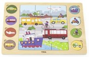Viga Drevené puzzle doprava 9 dielov