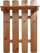 Vešiak s policou 4 drevený rúčky jelša