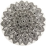 Koberec Lima G754A mandala, biely / čierny kruh