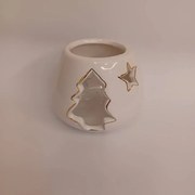 DECOLED Svícen, 9,4 x 9,4 x 7,7 cm, bílá