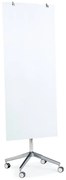 Sklenená magnetická tabuľa STELLA, s kolieskami, 650x1575 mm, biela