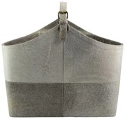 Kožený kôš hovädzej kože šedá - 50 * 21 * 40cm