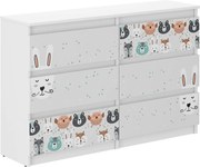 Wooden Toys Detská komoda R-120 ZVIERATKÁ