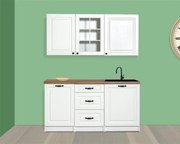 KUCHYNSKÁ LINKA LADY 160 BIELA, biela (doska dub Lancelot)