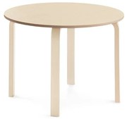 Stôl ELTON, Ø 900x640 mm, linoleum - béžová, breza