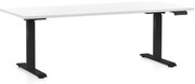 Výškovo nastaviteľný stôl OfficeTech C, 180 x 80 cm, čierna podnož, biela