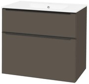 Mereo Mereo, Mailo, kúpeľňová skrinka s keramickým umývadlom 81 cm, čierne madlo, MER-CN561B