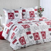 Posteľné obliečky z mikrovlákna PATCHWORK SRDCE 2x jednolôžko